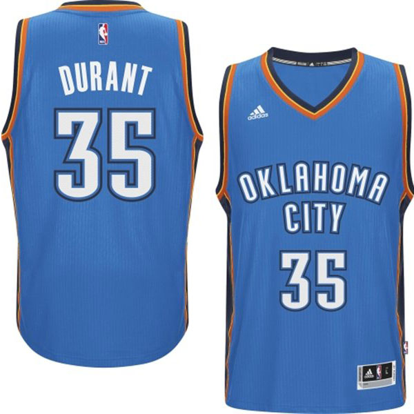 Men's  Thunder #35 Kevin Durant 2014-15 New Swingman Road Blue Jersey